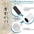 thumbnail image 4 of Corner Shower Caddy Tension Pole, Rustproof Bathtub Storage Organizer with 4 Adjustable Shelves, Bathroom Rack Shampoo Holders for Inside Shower, 40"-120" Floor to Ceiling White, 4 of 4