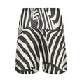 thumbnail image 2 of joogoo Mens Swim Trunks Zebra Black Print Beach Shorts Drawstring Elastic Waist Swimwear Bathing Suits XXL, 2 of 7