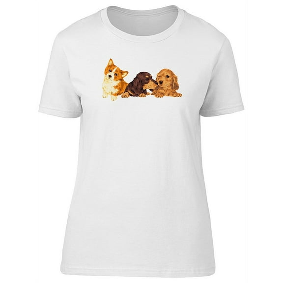 Three Charming Puppies T-Shirt Women -Image by Shutterstock, Female Large