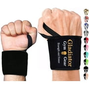 Weight Lifting Wrist Wraps with Thumb Loops - Wrist Support & Protection for Power Lifting Cross Training & Bodybuilding G3 Wrist Straps. Gladiator Gym Workout Gear for Men Women