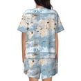 thumbnail image 3 of Qekee Animals Travel World Map Women's Pajama Set Short Sleeve Sleepwear Summer Home Wear with Pockets Soft Short Sleeve Shirt - Animals Travel World Map, 3 of 9