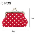 thumbnail image 2 of Mini monedero de lona con lunares para mujer, bolso pequeño de estilo étnico retro, 2 of 5