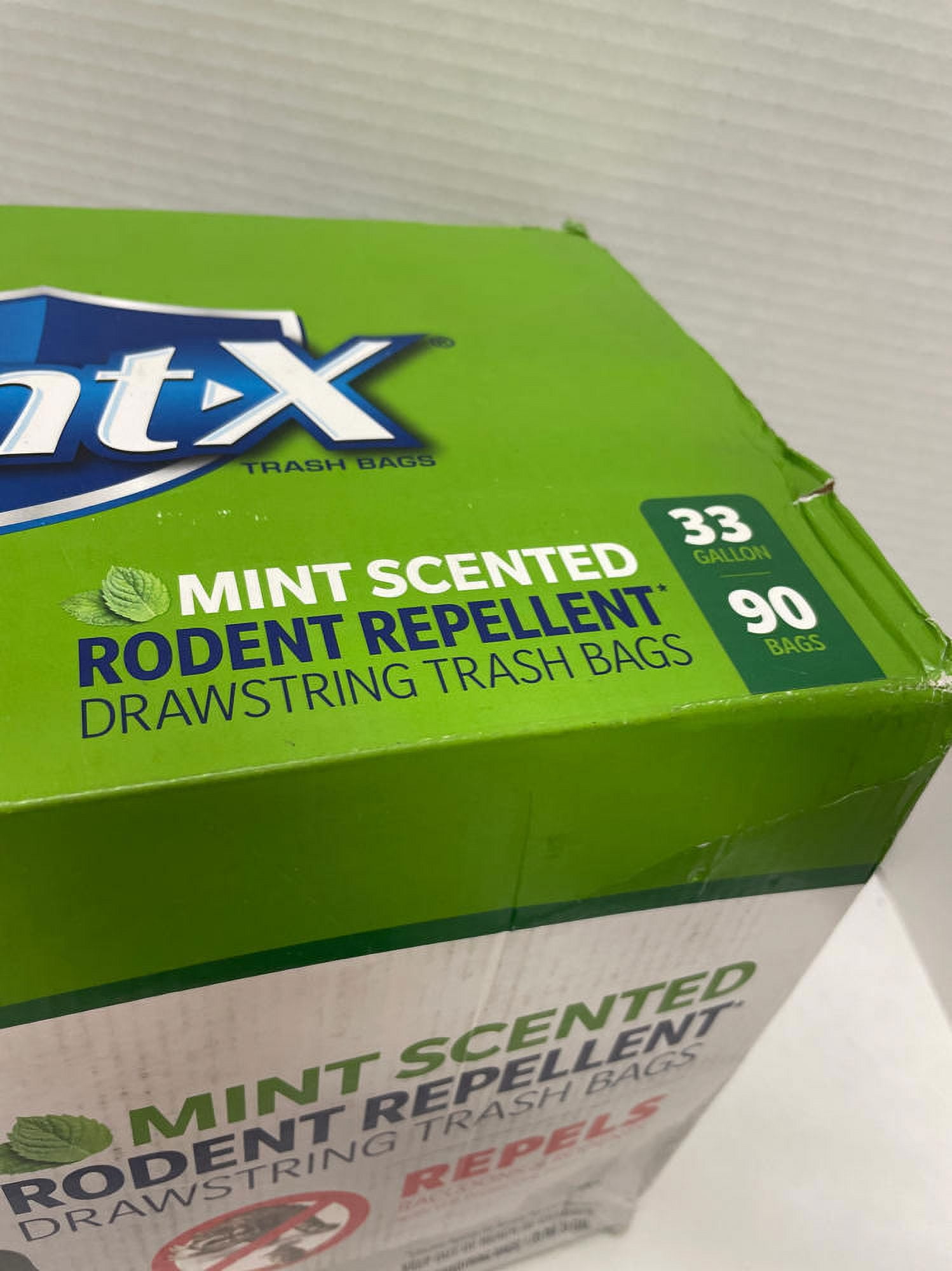 Mint-X Rodent Repellent Trash Bag 13 gal., White