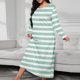 thumbnail image 1 of Women's Long Sleeve Casual Pajama Gown 100% Polyester Loose Fit Home Wear Beach Cover Up, 1 of 6