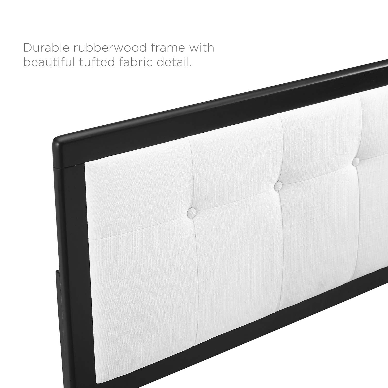 Tufted Headboard, Queen Size, Wood, Fabric, Black White, Modern Contemporary Urban Design, Bedroom Master Guest Suite