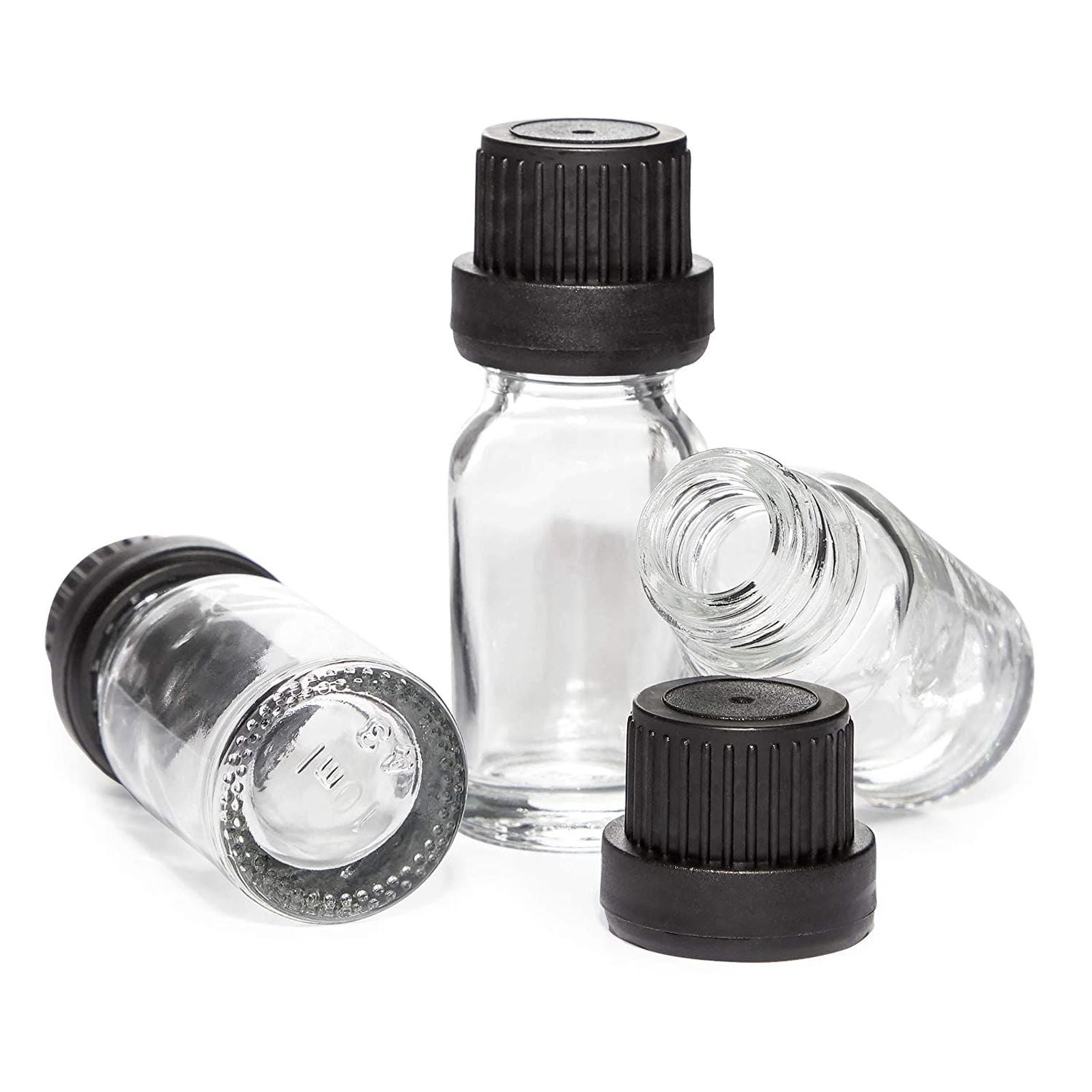 16 Pack Glass Lab Sample Bottle Vials 0.33 oz with Lids for School Labs
