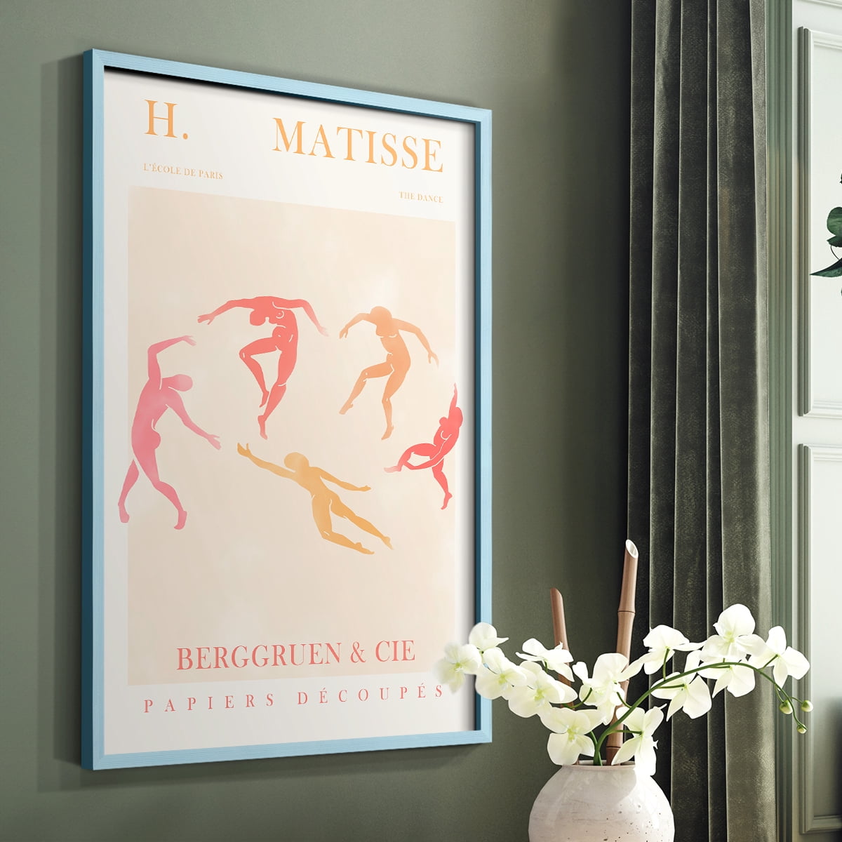 Matisse CDXCI in Blue Solid Wood Framed Print No Nail Hanging