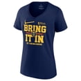 thumbnail image 2 of Women's Fanatics  Navy Denver Nuggets 2023 NBA Finals Champions Half Court Hometown Originals Plus Size V-Neck T-Shirt, 2 of 3