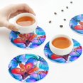 thumbnail image 7 of Gaeub Bright Flowers Print 6 Pcs Leather Coasters for Drinks ,Drink Coasters Sets,Drink Table Cup Coasters for Living Room Kitchen Coffee Decor,Round Shape, 7 of 7