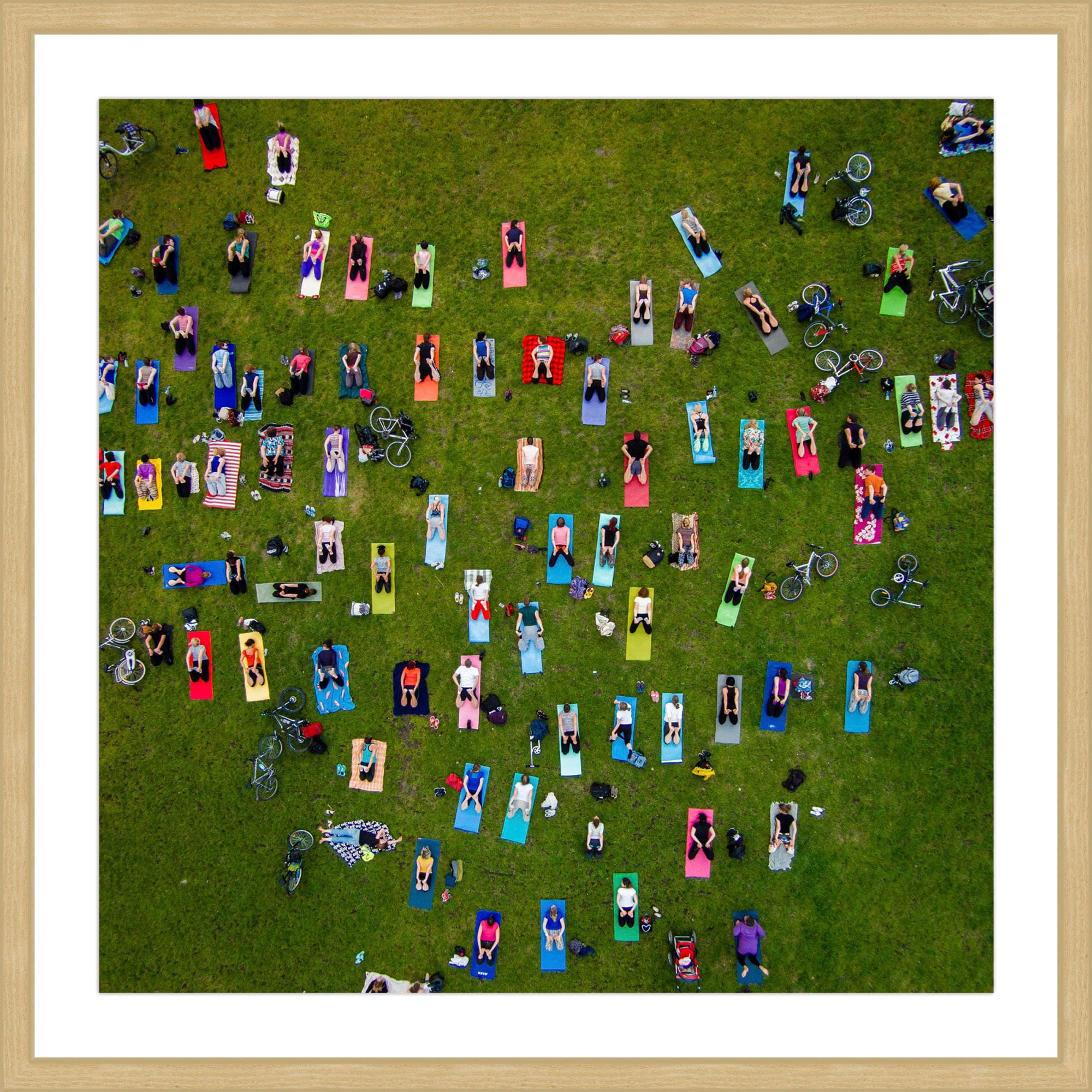 Marmont Hill "People On Towels" By Karolis Janulis Framed Painting Art Print, 24.0" x 1.5"