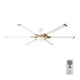 thumbnail image 2 of 72 inch 6 Blade Ceiling Fan with Light Kit-Matte White with Burnished Brass Finish Bailey Street Home 96-Bel-4490056, 2 of 6
