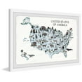 thumbnail image 2 of Marmont Hill Blue Animals Map Framed Wall Art, 2 of 6