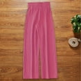 thumbnail image 5 of Women's Soft Polyester Elastic Waist Loose Pants, Solid Color Bow Tie Design, Flattering Casual Fit, Versatile Summer Work Smart Casual & Daily Errands Wear, Comfortable Wide Leg, 5 of 6