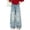 6_Blue, variant on Girls Jeans Denim Elastic Waist Staight Wide Leg Baggy Denim Pants Girls Ripped Jeans Size 7 Kids Clothes with Pockets Size 8-9 Years 6_Blue