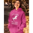 thumbnail image 2 of Just a Girl Who Loves Horses Women's Hoodie - Exclusive Equestrian Style - Warm and Cozy Winter Apparel - Perfect Gift for Horse Lovers - Horse-Themed Sweatshirt, 2 of 6
