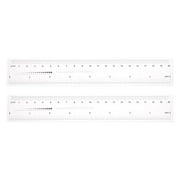 2pcs Film Flexible Ruler 8 Inch 0.5mm Scale PET Plastic Covered Thickened Folding Straight Ruler Calibration Soft Ruler Measuring Tool for Factory, Transparent