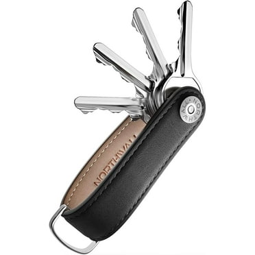 Northwall Keychain Holder Organizer - Compact Key Holder Pocket Keep Keys from Jingling, Secure Key Ring, Keychain - Black