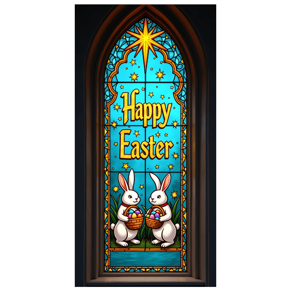 Easter Themed Decorative Happy Easter Banner Bunny Egg Elements Background Party Decoration Photo Props Easter Party Supplies