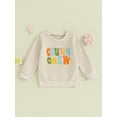 thumbnail image 2 of Arvbitana Kids Baby Girls Boys Casual Sweatshirt Long Sleeve Fuzzy Letter Embroidery Pullovers 18M 24M 2T 3T 4T 5T 6T Toddler Crew Neck Loose Tops Autumn Clothes, 2 of 9