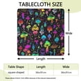 thumbnail image 2 of Colorful Mushroom Star Black Pattern Square Fitted Tablecloth with Elastic Edge,Square Table Cover,Washable Elastic Table Cover for Home Kitchen Party Decor 36"x36", 2 of 6