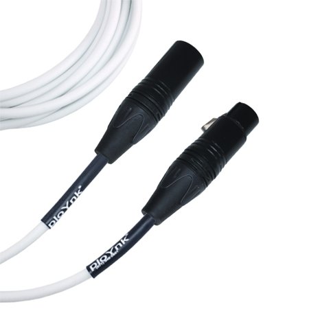 White Male To Female XLR Microphone Cable - 5 Ft Long