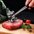 thumbnail image 3 of Meat Tenderizer Hammer Mallet Tool for Pounding Beef, Steak, Chicken, Pork, Stainless Steel Double-sided Meat Hammer Kitchen Tool, 3 of 12