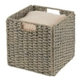 thumbnail image 6 of mDesign Seagrass Woven Cube Bin Basket Organizer, Handles, 4 Pack - Gray Wash, 6 of 8