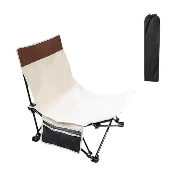 GARENDE Camp Chair Backrest Stool Chaise Longue Lounge Chair for Park Picnic Concert Beige