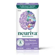 Neuriva De-Stress Brain Health Supplement (30 count), Brain Support With Clinically Proven Naturally Sourced Ingredients (Decaffeinated Coffee Cherry & Melon Concentrate)