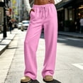 thumbnail image 6 of Fleece Wide Leg Pants for Women Ghalytn High Waist Sweatpants - Casual Loose Trousers with Pockets, 6 of 8