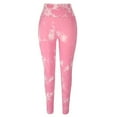 thumbnail image 1 of Leggings de yoga para mujer Tie Dye Talle alto Secado rápido Sin costuras Apretado Rosa Deportes Running Leggings, 1 of 8