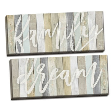 Gango Home Decor Contemporary Family & Dream by Marla Rae (Ready to Hang); Two 20x8in Hand-Stretched Canvases