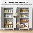 thumbnail image 6 of Metal Pantry Cabinet, 61" Kitchen Pantry Storage Cabinet with 2 Doors and 3 Adjustable Shelves, Food Pantry Cabinet for Kitchen, Living Room, Dining Room, Home Office (White), 6 of 7