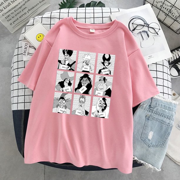 Camiseta Estampada Casual De Manga Corta Suelta Para Mujer / Disney Playera / Talla S-3XL