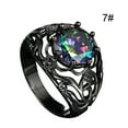 thumbnail image 4 of FORYULIK Colorful Stone Ring Finger Jewelry Birthday Proposal Bridal Engagement Party Ring, 4 of 4