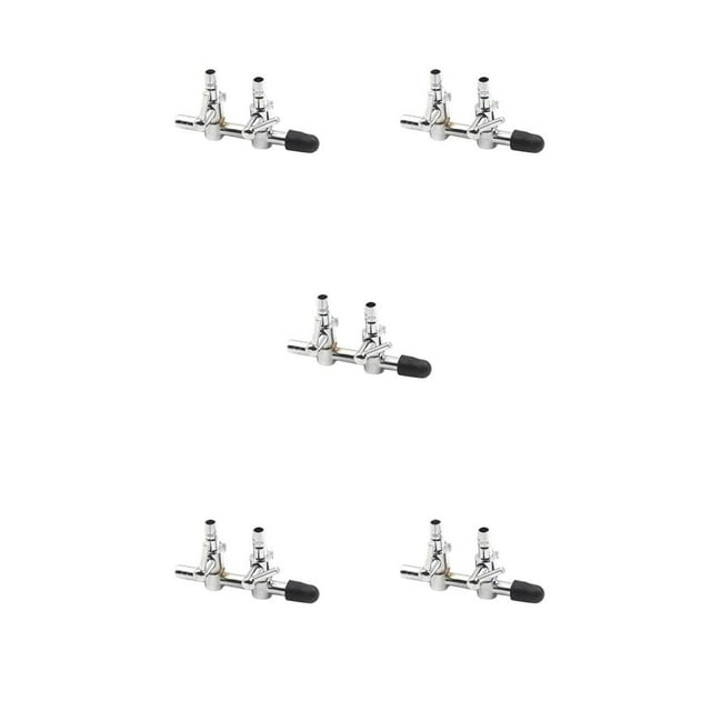 jesticaly Distributeur Aquarium Air Réservoir de Poissons Régulateur d'Air Valve Pompe à Oxygène Air Inox Réservoir de Poissons Tube Pompe à Air Argent 2 Têtes 5Ensemble