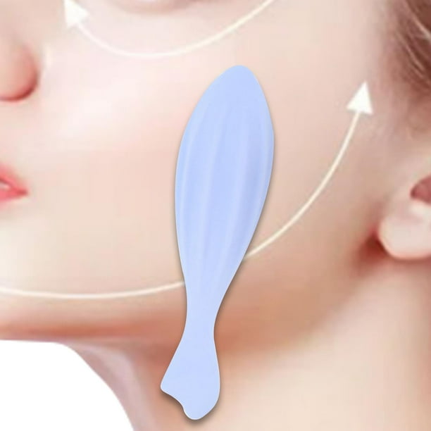 Rodillo Facial Masajeador Facial Cuidado de La Piel Liberación Reutilizable Tensión Muscular Escultor Facial Rodillo de Belleza para Oficina Niñas Muj Azul