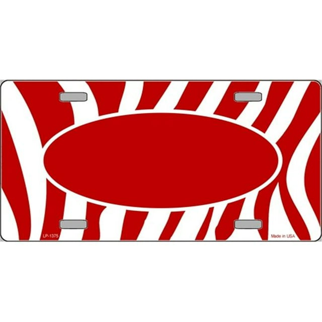 LP-1375 Red Zebra- Ovals in the Middle- Flat Automotive License Plates Blanks for Customizing