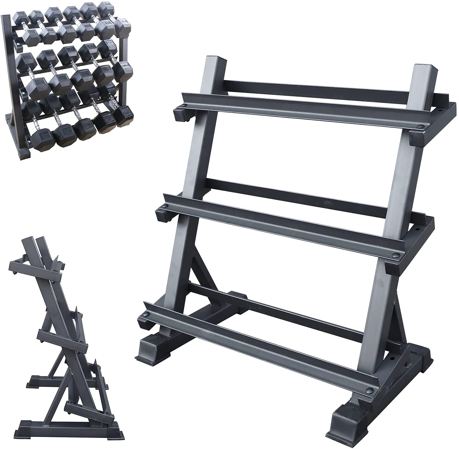Cozy Castle Olympic Weight Rack, A Frame Weight Plate Tree, Durable Triangle Plate Racks For