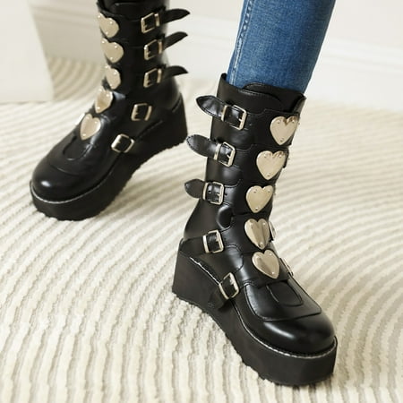

Zunfeo Women Martin Boots- Flat Zipper Chelsea Boots Solid Fashion Round Toe Boots Christmas Gifts Clearance Black 6