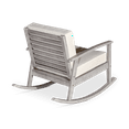 thumbnail image 4 of Rocking Accent Chair, Modern High Back Chair with Silver Gray Solid Wood Legs, Solid Wood Frame, Eucalyptus Fabric Cushion, Rocking Armchair for Living Rooms, Bedrooms, Offices, Green, 4 of 5