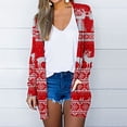 thumbnail image 2 of Fridja Mode Femme T-Shirt à Manches Longues Automne Ouvert devant Cardigan de Noël Ample Blouse Imprimée Manteau Hauts, 2 of 6