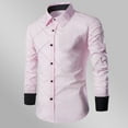 thumbnail image 4 of VSSSJ Men's Long Sleeve Dress Shirt Slim Fit Lapel Collar Casual Button Down Shirts Business Formal Shirt Pink XXL, 4 of 4