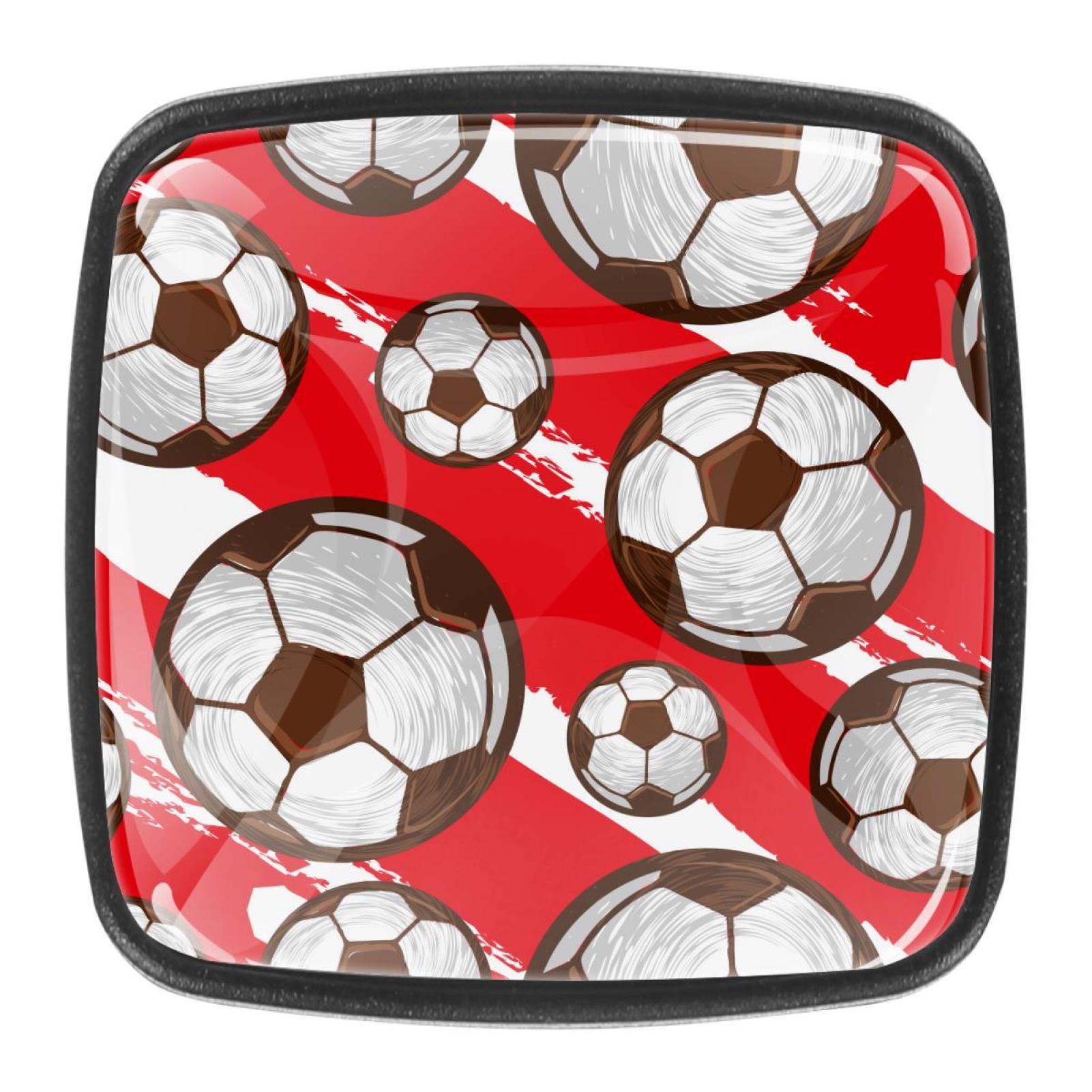 Ownta Soccer Football Square Glass Drawer Handles Knobs Pulls With