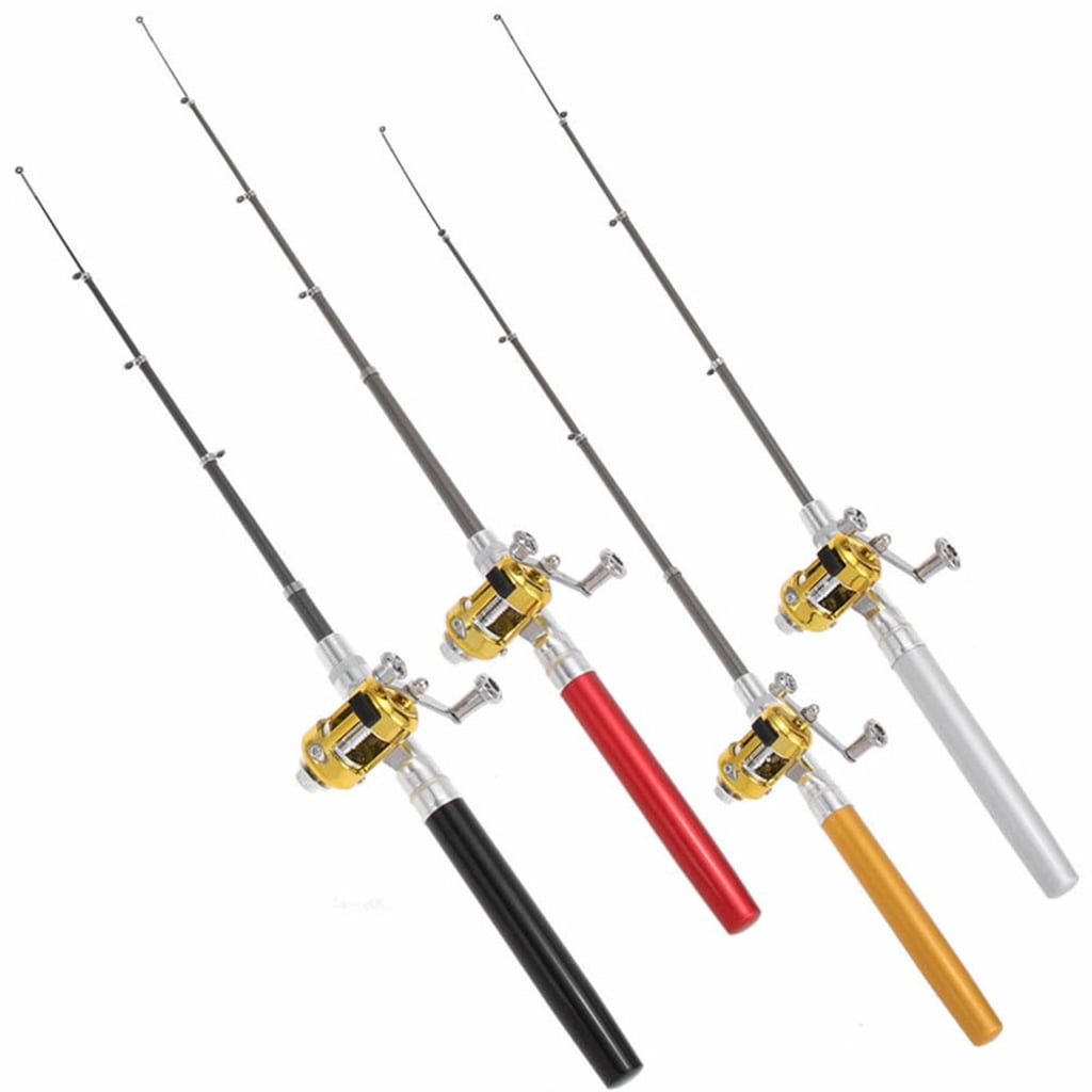 aluminum alloy portable combo mini pocket pen fishing rod Telescopic Fishing Pole Kit with Fishing Rod and Spinning Reel Kit for Saltwater Freshwater (Black) : Sports & Outdoors Mini Telescopic Portable Pocket Fish