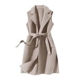 thumbnail image 4 of Aoiroe Women's Western Long Blazer Vest Sleeveless Cowgirl Trendy Fashion Casual Business Casual Work Trench Coat Khaki L, 4 of 4