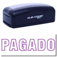 thumbnail image 1 of Large Pre-Inked Outline Pagado Stamp, Slim 1854, Ultra Slim Design, Impression Size 1-13/16" by 2-1/2", Up to 25,000 Impressions - Purple Ink, 1 of 10