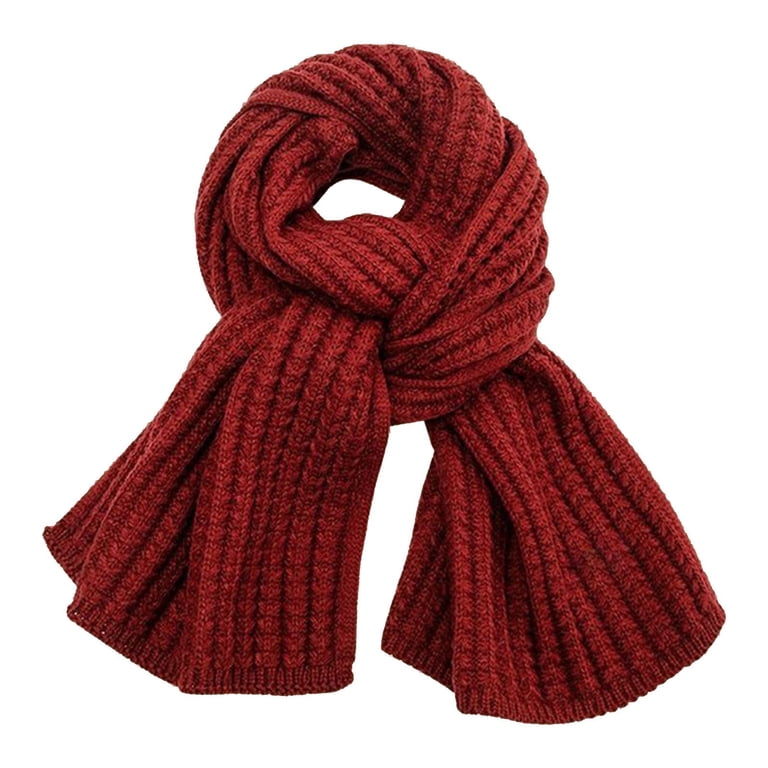 Mifelio Scarf for Women, Women's Solid Color Knitted Wool Scarf