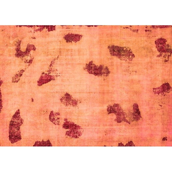 Ahgly Company Indoor Rectangle Abstract Orange Modern Area Rugs, 3' x 5'