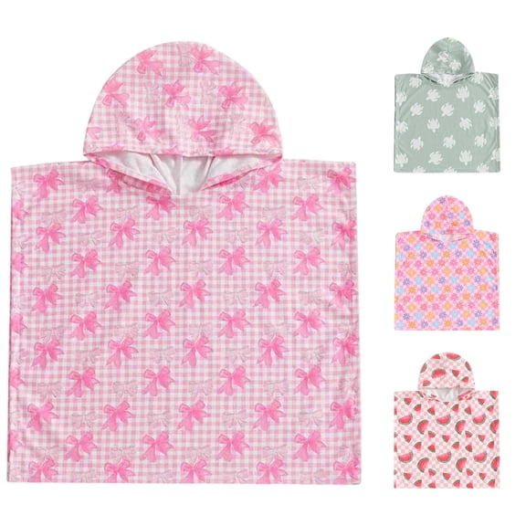 REDARER Kids Hooded Beach Poncho Towel Lightweight Absorbent Turtle Graphic Swim Bath Robe For Boys Girls,6-12 Months